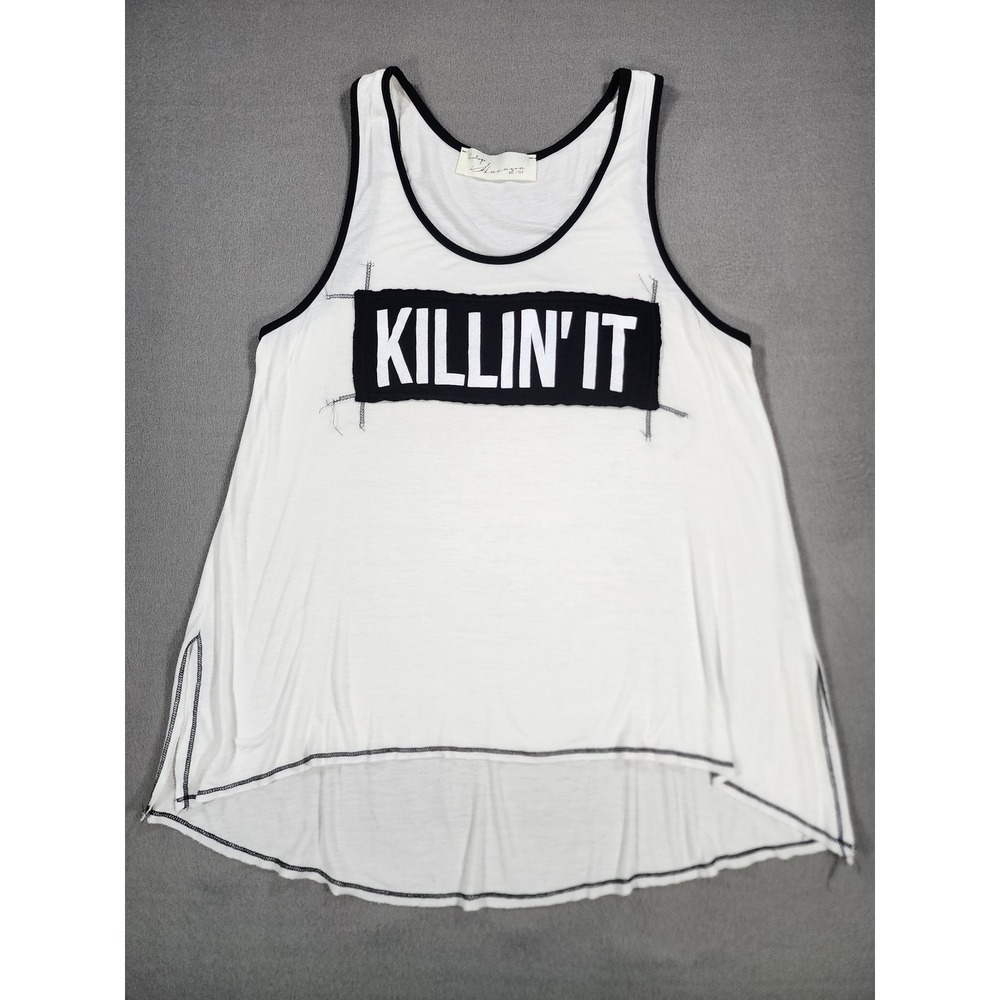 Vintage Havana Large Muscle Tee Killin' It Black White Streetwear Gym Workout